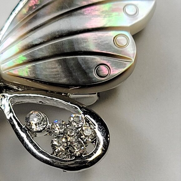 ABALONE tone Colored Butterfly Brooch - Picture 9 of 9